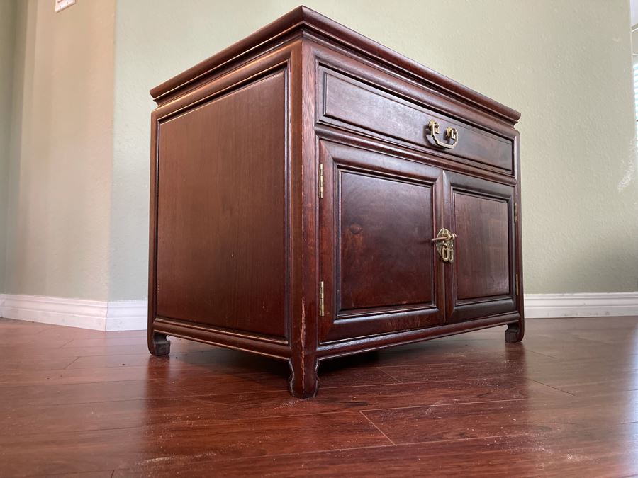 Chinese Rosewood Cabinet Nightstand From Hong Kong 30W X 20D X 23H [Photo 9]