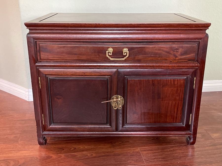Chinese Rosewood Cabinet Nightstand From Hong Kong 30W X 20D X 23H [Photo 4]