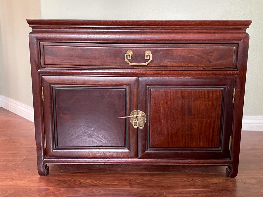 Chinese Rosewood Cabinet Nightstand From Hong Kong 30W X 20D X 23H [Photo 1]