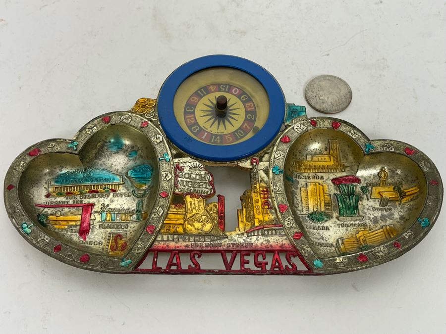 Vintage Las Vegas Tourist Working Roulette Wheel Tray [Photo 3]