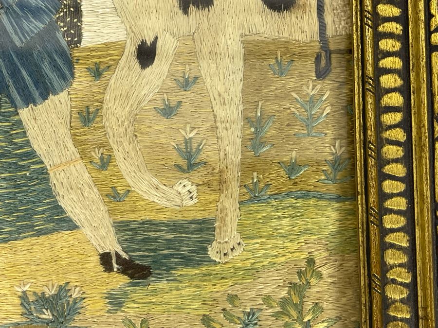 Original Antique Embroidery Artwork Framed 10.5 X 13 [Photo 10]