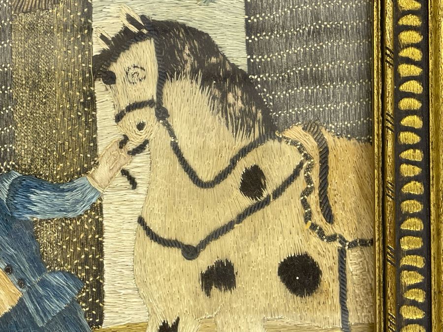 Original Antique Embroidery Artwork Framed 10.5 X 13 [Photo 9]