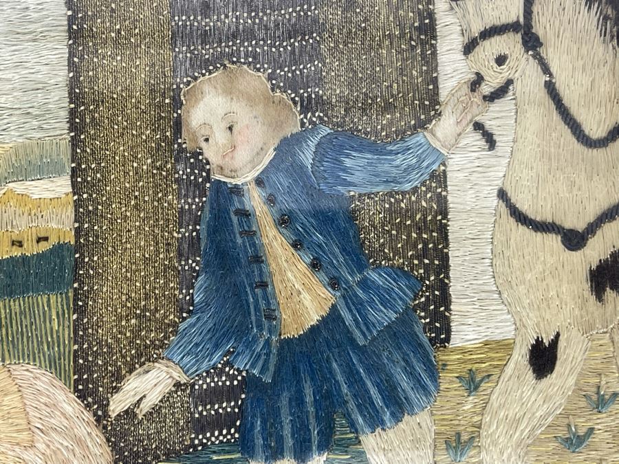 Original Antique Embroidery Artwork Framed 10.5 X 13 [Photo 8]