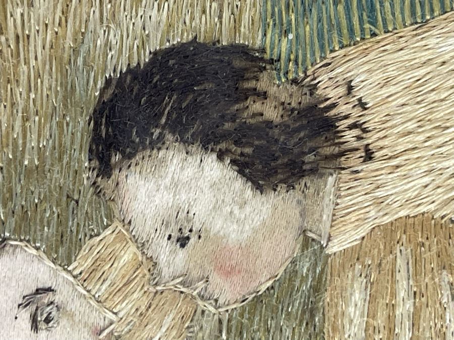 Original Antique Embroidery Artwork Framed 10.5 X 13 [Photo 18]