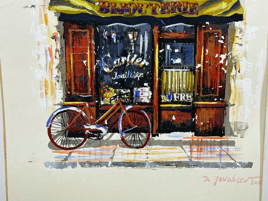 Original Singed Parisian Painting On Paper 10.5 X 13.5 [Photo 4]