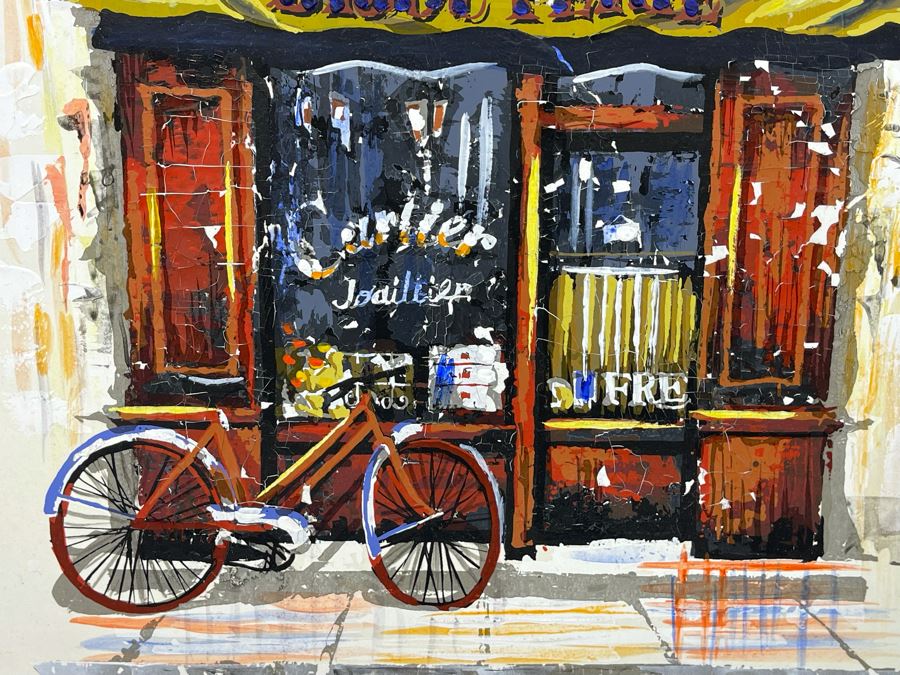 Original Singed Parisian Painting On Paper 10.5 X 13.5 [Photo 8]