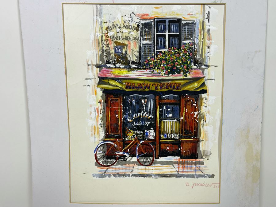 Original Singed Parisian Painting On Paper 10.5 X 13.5 [Photo 3]