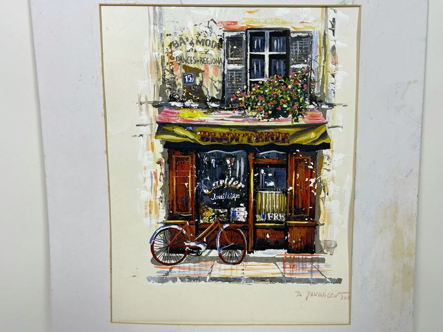 Original Singed Parisian Painting On Paper 10.5 X 13.5 [Photo 2]