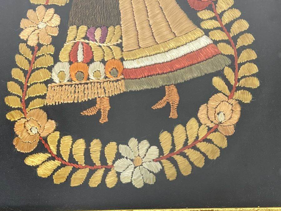 Vintage European Embroidery Artwork, Pair Framed 9 X 12 [Photo 10]