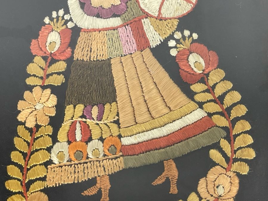 Vintage European Embroidery Artwork, Pair Framed 9 X 12 [Photo 9]