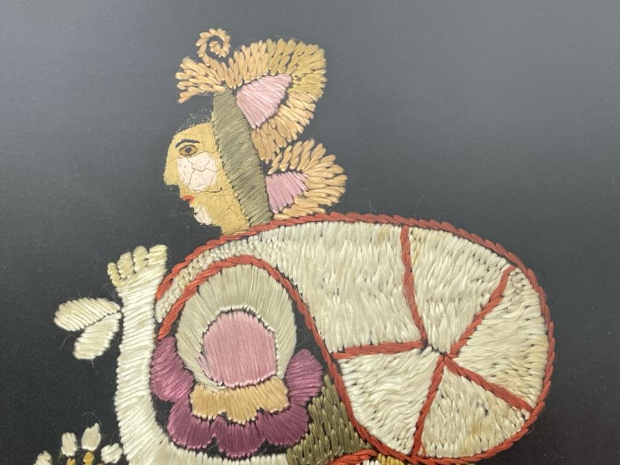 Vintage European Embroidery Artwork, Pair Framed 9 X 12 [Photo 7]