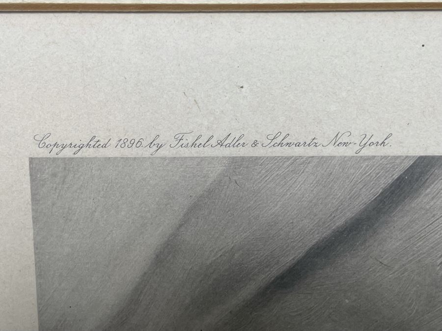 Antique Engraving By F. Vinea Firenze Titled 'Un Reve D' Amour' 'A Dream Of Love' 1896 Fishel Adler & Schwartz NY Printed In Austria Francesco Vinea (Italian, 1845-1902) Facsimile Signed Lower Right / Appears To Be Pencil Signed By F. Vinea In Lower Left [Photo 27]