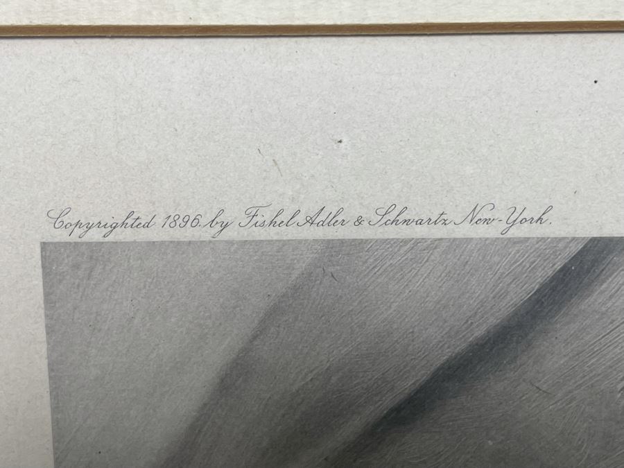 Antique Engraving By F. Vinea Firenze Titled 'Un Reve D' Amour' 'A Dream Of Love' 1896 Fishel Adler & Schwartz NY Printed In Austria Francesco Vinea (Italian, 1845-1902) Facsimile Signed Lower Right / Appears To Be Pencil Signed By F. Vinea In Lower Left [Photo 26]