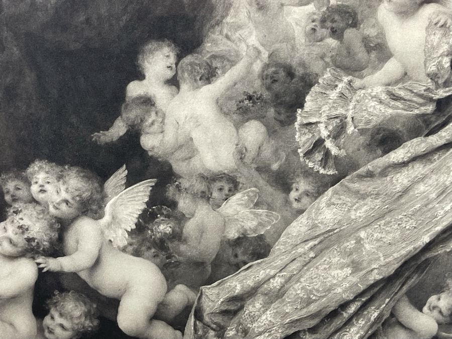 Antique Engraving By F. Vinea Firenze Titled 'Un Reve D' Amour' 'A Dream Of Love' 1896 Fishel Adler & Schwartz NY Printed In Austria Francesco Vinea (Italian, 1845-1902) Facsimile Signed Lower Right / Appears To Be Pencil Signed By F. Vinea In Lower Left [Photo 16]