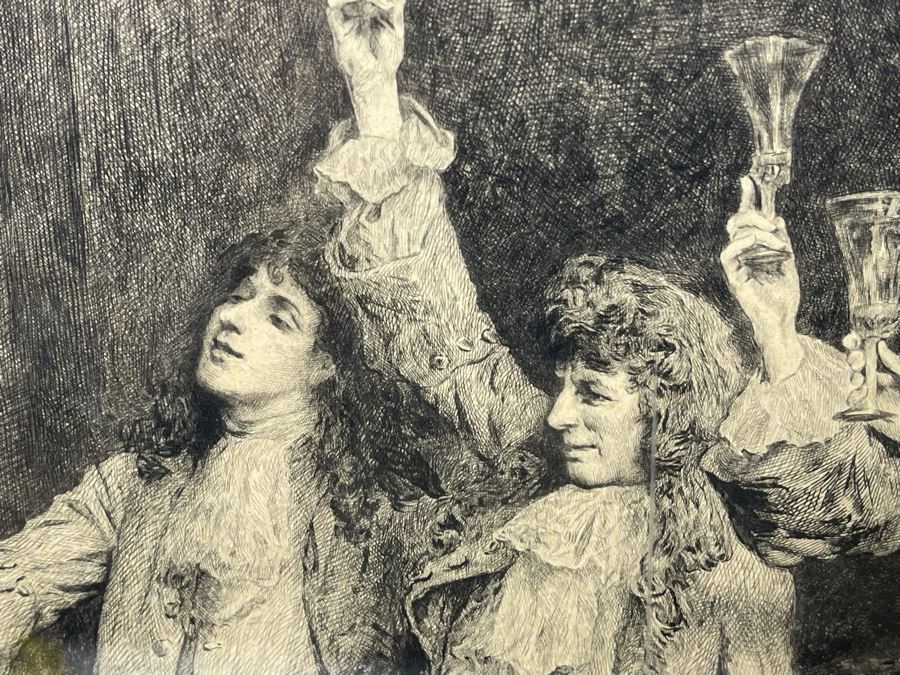 Frederic Auguste Laguillermie (French, 1841-1934) After William Q. Orchardson (British, 1832-1910) Historical Print 28 X 19 Framed 41 X 30 - Appears To Be Pencil Signed Lower Left And Lower Right [Photo 16]