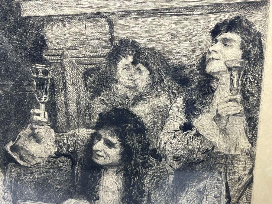 Frederic Auguste Laguillermie (French, 1841-1934) After William Q. Orchardson (British, 1832-1910) Historical Print 28 X 19 Framed 41 X 30 - Appears To Be Pencil Signed Lower Left And Lower Right [Photo 14]