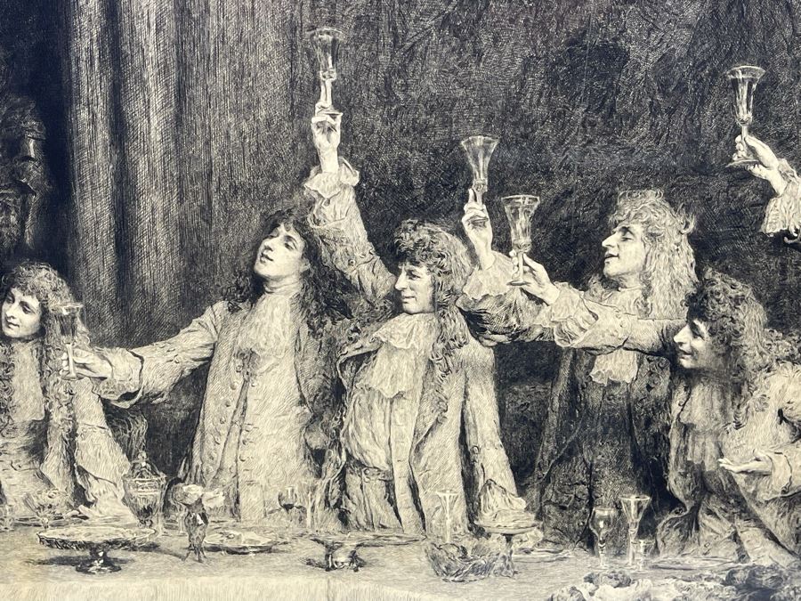 Frederic Auguste Laguillermie (French, 1841-1934) After William Q. Orchardson (British, 1832-1910) Historical Print 28 X 19 Framed 41 X 30 - Appears To Be Pencil Signed Lower Left And Lower Right [Photo 11]