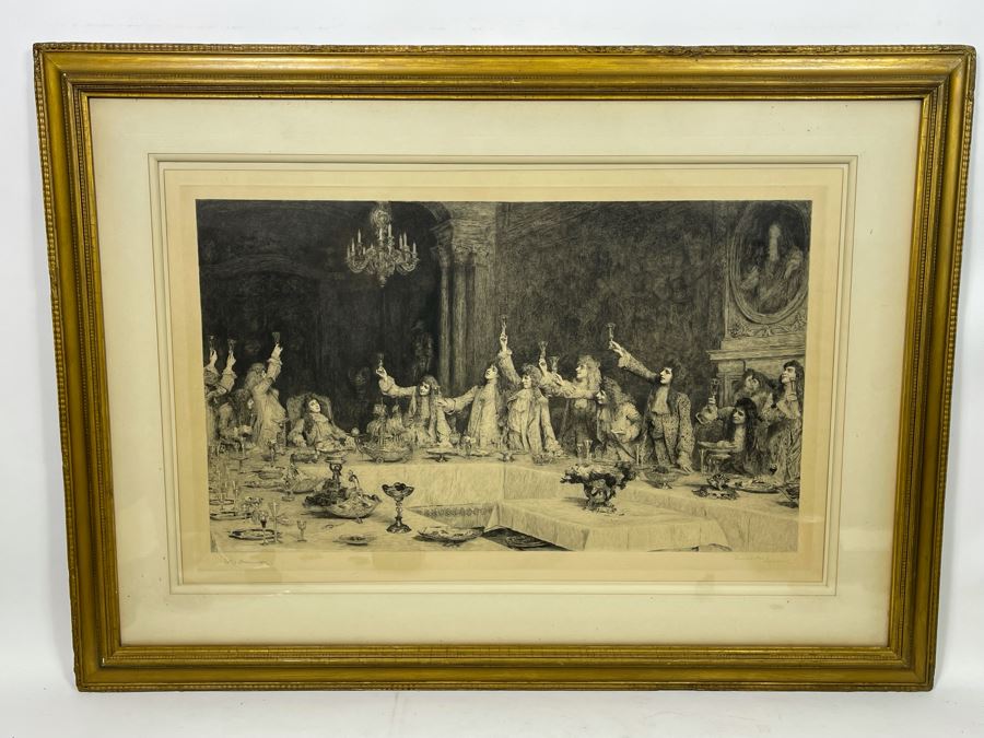 Frederic Auguste Laguillermie (French, 1841-1934) After William Q. Orchardson (British, 1832-1910) Historical Print 28 X 19 Framed 41 X 30 - Appears To Be Pencil Signed Lower Left And Lower Right [Photo 5]