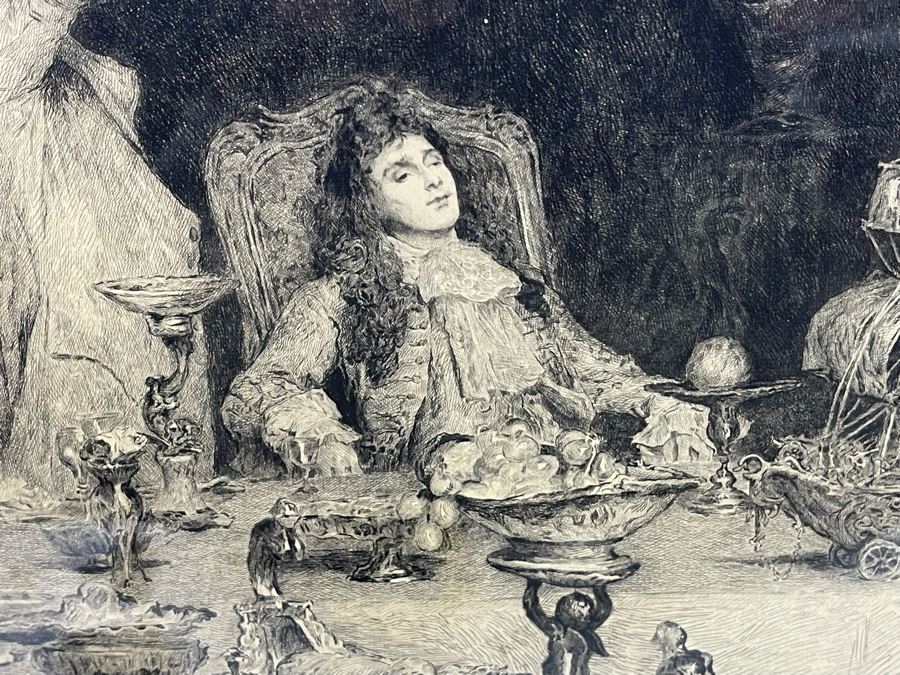 Frederic Auguste Laguillermie (French, 1841-1934) After William Q. Orchardson (British, 1832-1910) Historical Print 28 X 19 Framed 41 X 30 - Appears To Be Pencil Signed Lower Left And Lower Right [Photo 8]