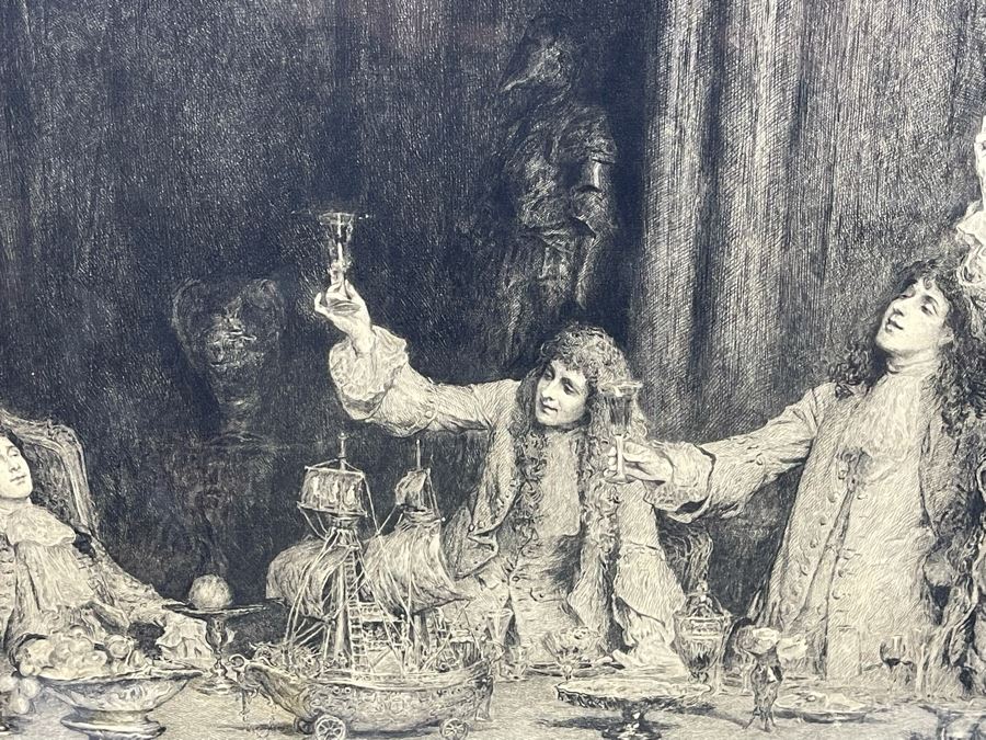 Frederic Auguste Laguillermie (French, 1841-1934) After William Q. Orchardson (British, 1832-1910) Historical Print 28 X 19 Framed 41 X 30 - Appears To Be Pencil Signed Lower Left And Lower Right [Photo 10]