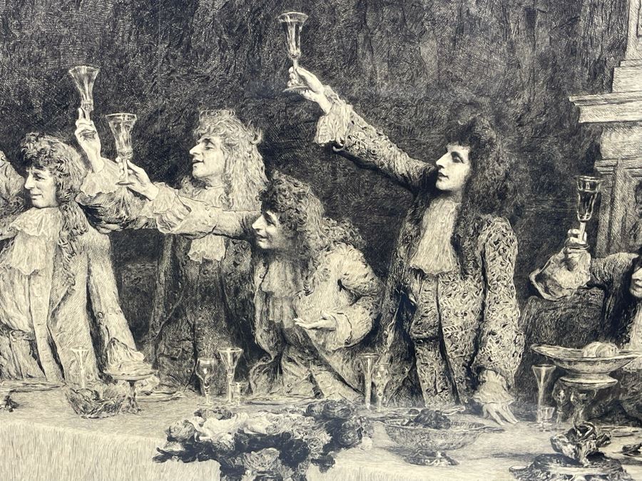 Frederic Auguste Laguillermie (French, 1841-1934) After William Q. Orchardson (British, 1832-1910) Historical Print 28 X 19 Framed 41 X 30 - Appears To Be Pencil Signed Lower Left And Lower Right [Photo 12]