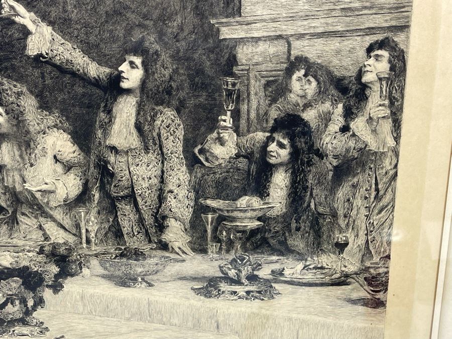 Frederic Auguste Laguillermie (French, 1841-1934) After William Q. Orchardson (British, 1832-1910) Historical Print 28 X 19 Framed 41 X 30 - Appears To Be Pencil Signed Lower Left And Lower Right [Photo 13]