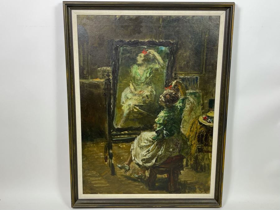 Louis Mark (1867-1942) Original Impressionist Painting On Canvas Signed Lower Right 22 X 31 Framed 26 X 35, Hungarian Painter Aka Lajos Mark [Photo 4]