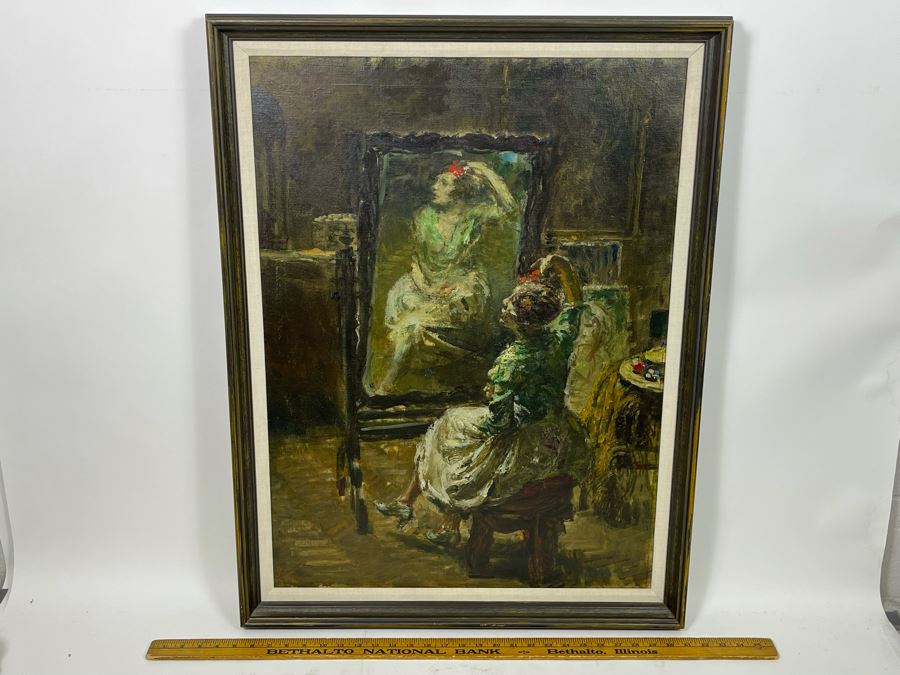 Louis Mark (1867-1942) Original Impressionist Painting On Canvas Signed Lower Right 22 X 31 Framed 26 X 35, Hungarian Painter Aka Lajos Mark [Photo 15]
