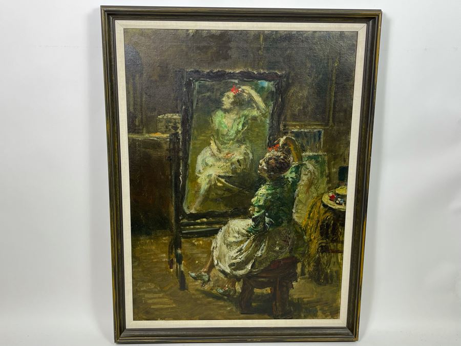 Louis Mark (1867-1942) Original Impressionist Painting On Canvas Signed Lower Right 22 X 31 Framed 26 X 35, Hungarian Painter Aka Lajos Mark [Photo 2]