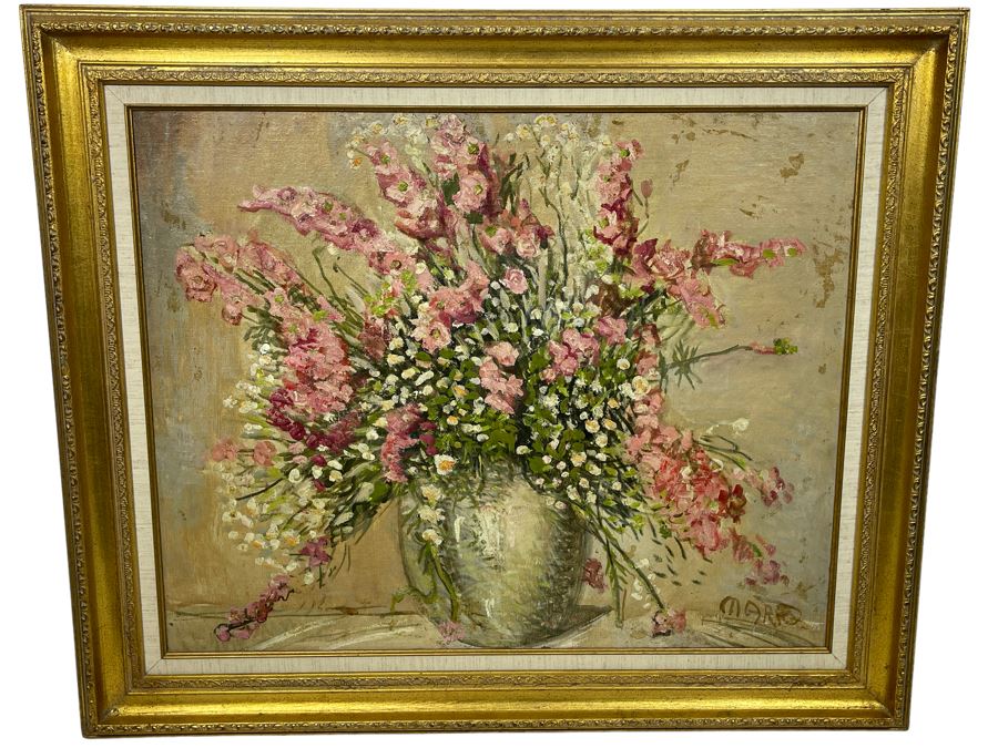 Louis Mark (1867-1942) Original Impressionist Painting On Canvas Signed Lower Right 30 X 24 Framed 37 X 31, Hungarian Painter Aka Lajos Mark
