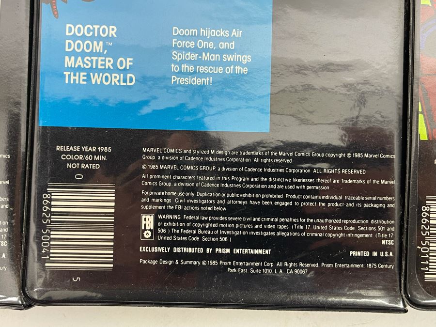 (4) Vintage Marvel Comics VHS Tapes: Captain America, Spider Woman, The Amazing Spider-Man And The Incredible Hulk [Photo 7]