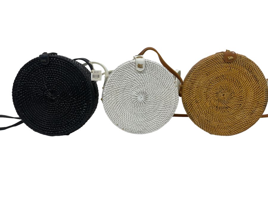 Set Of Three New Paddington Woven Handbags 8R Retails For $180