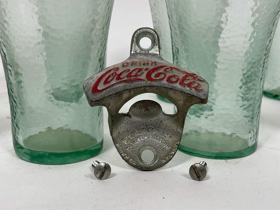 Eight Coca-Cola Coke Glasses 6H And Drink Coca-Cola Metal Bottle Opener [Photo 3]