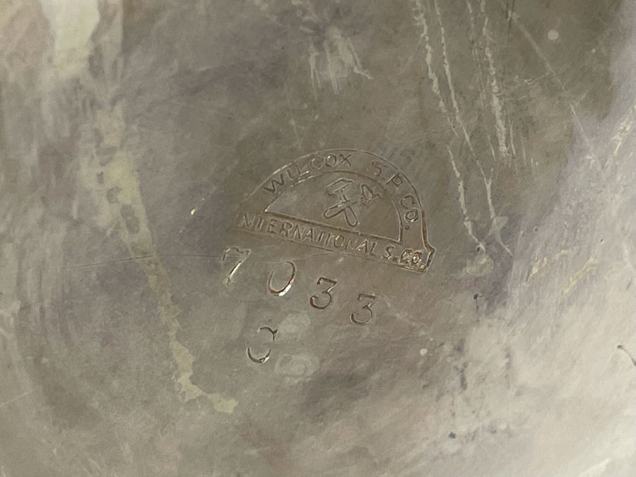 Silverplate Coffee Pot 7.5H And Pair Of Silverplate Stemware Glasses 7.5H [Photo 6]