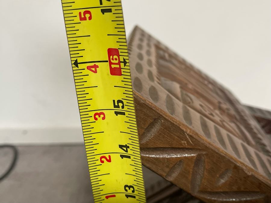 Carved Wooden Folding Bench Seat Chair From Honduras 29W X 16H [Photo 14]