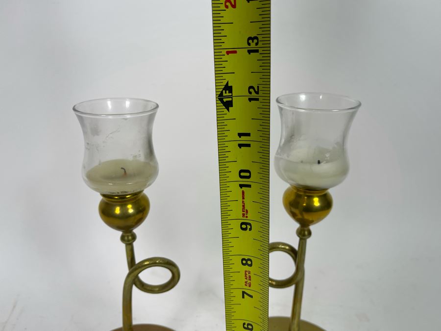 Pair Of Brass Candlesticks 12H [Photo 4]