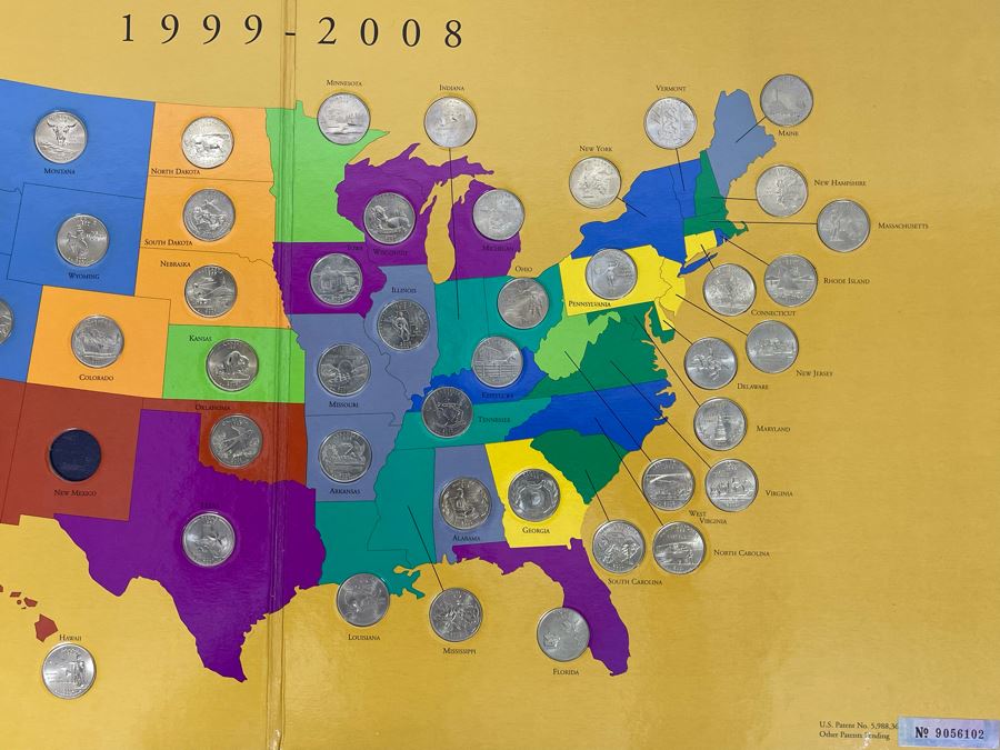 First State Quarters Of The United States Collector's Map 1999-2008 ...