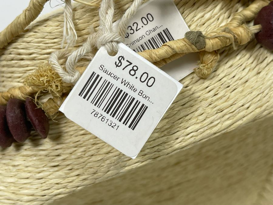 New Crimson Beaded 24' Necklace And Saucer White Bone Beaded 22' Necklace Retails $110 [Photo 6]