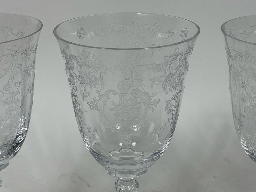 (4) Signed Fostoria Stemware Glasses 7.5H [Photo 4]