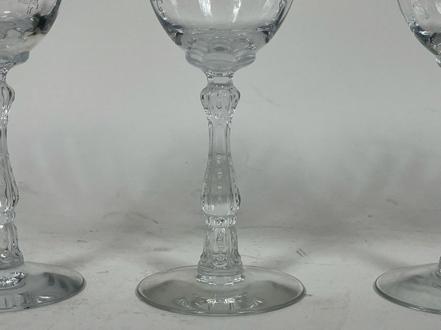 (4) Signed Fostoria Stemware Glasses 7.5H [Photo 5]