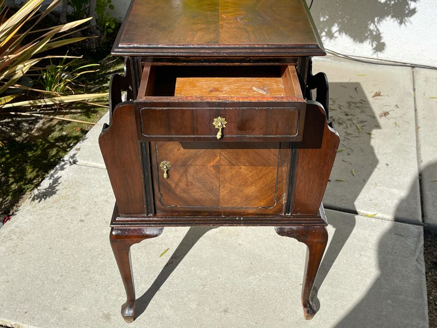 Vintage Bedside Table With Copper Lined Cabinet [Photo 6]