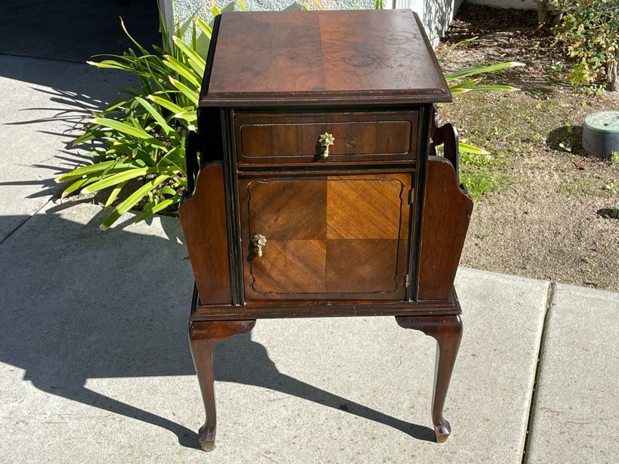 Vintage Bedside Table With Copper Lined Cabinet [Photo 3]
