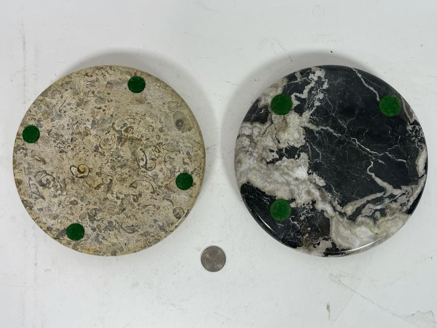 Fossilized Stone And Black Marble Stands 7R [Photo 5]