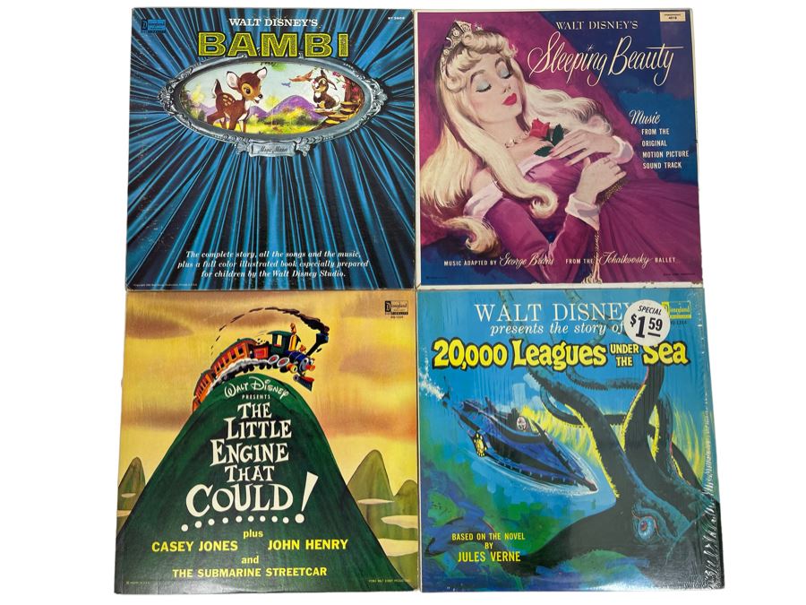 (4) Vintage Walt Disney Vinyl Records [Photo 1]
