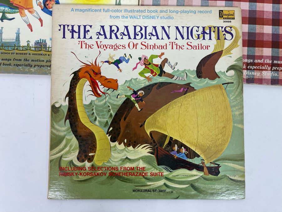 (3) Vintage Walt Disney Vinyl Records [Photo 4]