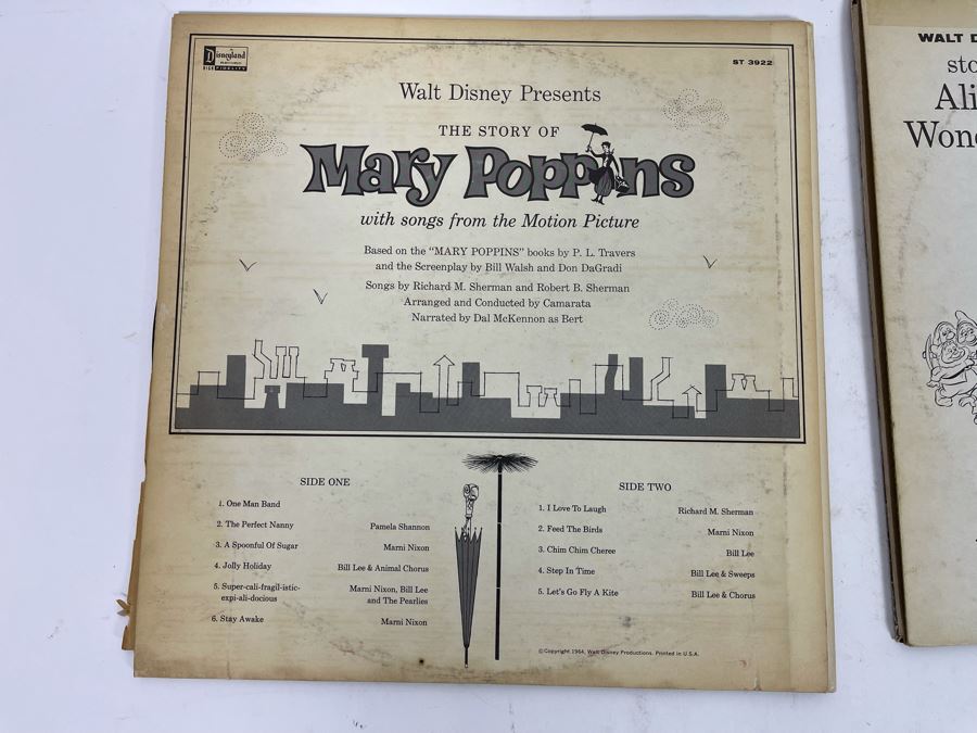 (3) Vintage Walt Disney Vinyl Records [Photo 7]