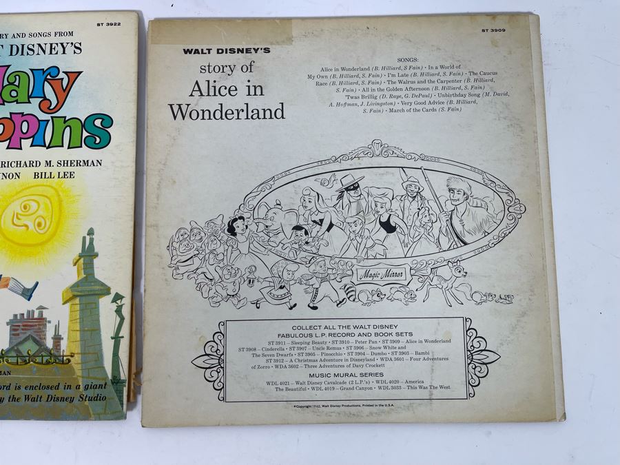 (3) Vintage Walt Disney Vinyl Records [Photo 6]