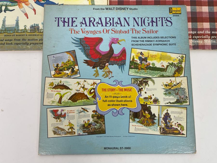 (3) Vintage Walt Disney Vinyl Records [Photo 5]