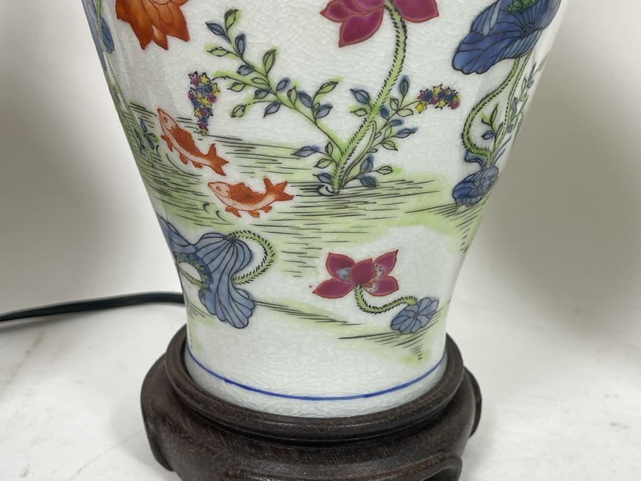 Chinese Cloisonne Table Lamp, Chinese Porcelain Table Lamp And Japanese Imari Table Lamp (No Shades) [Photo 7]