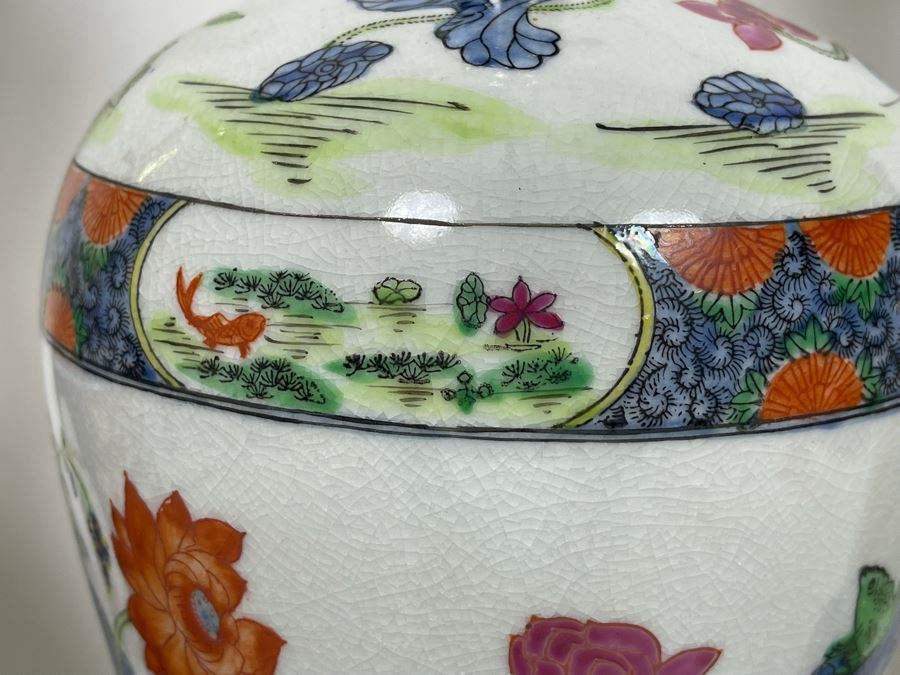 Chinese Cloisonne Table Lamp, Chinese Porcelain Table Lamp And Japanese Imari Table Lamp (No Shades) [Photo 6]